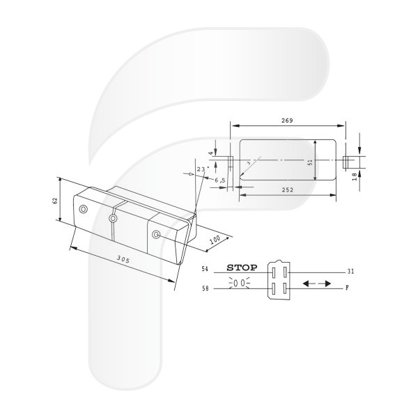PILOTO TRASERO FIAT DERECHO SIN LUZ MATRÍCULA